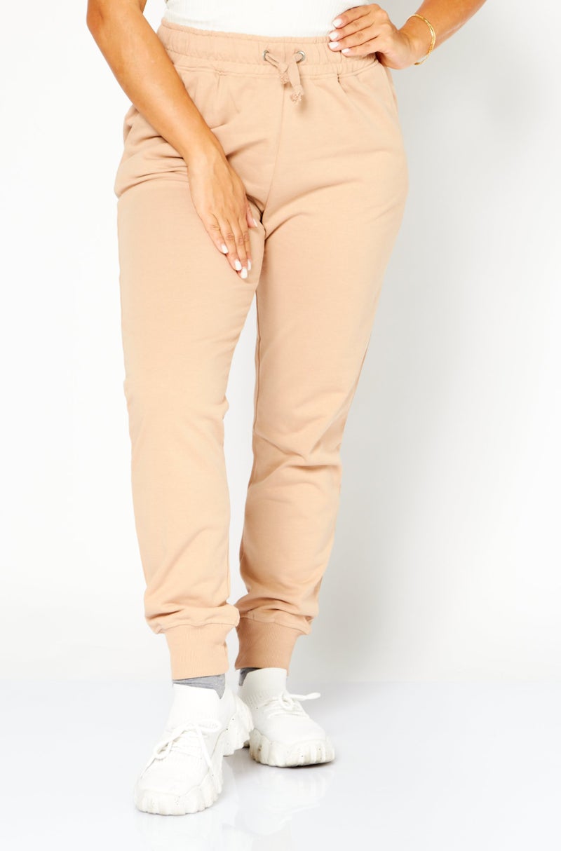 NA-KD Women Regular Fit High Rise Drawstring Jogger Pants, Beige - Image 1