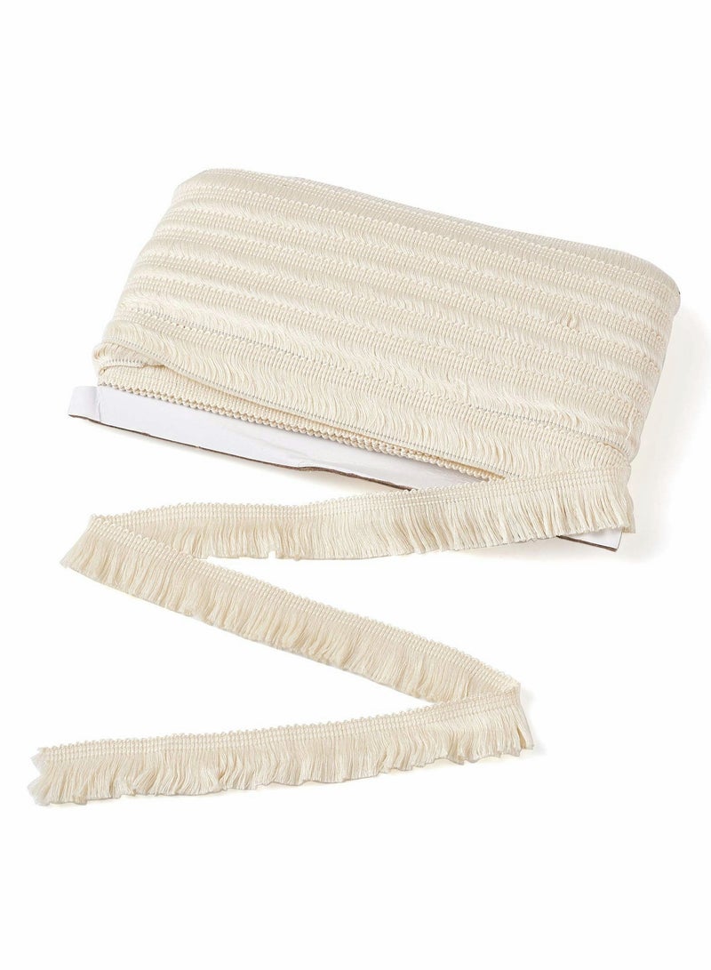 Excefore Polyester Fringe Tassel Lace Trim 1 Inch x 82 Feet Fringe Fibre Trim Linen for Sewing Quilting Clothes Accessories Lampshade Curtain Home Decoration  - Image 1