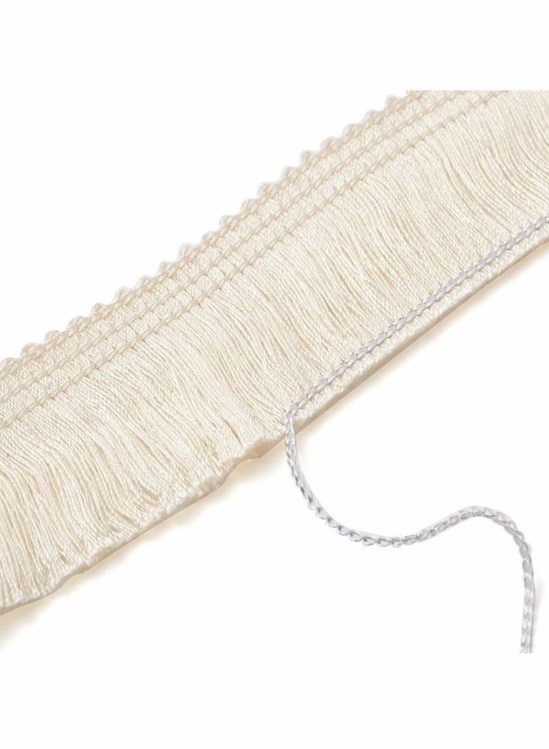 Excefore Polyester Fringe Tassel Lace Trim 1 Inch x 82 Feet Fringe Fibre Trim Linen for Sewing Quilting Clothes Accessories Lampshade Curtain Home Decoration  - Image 5