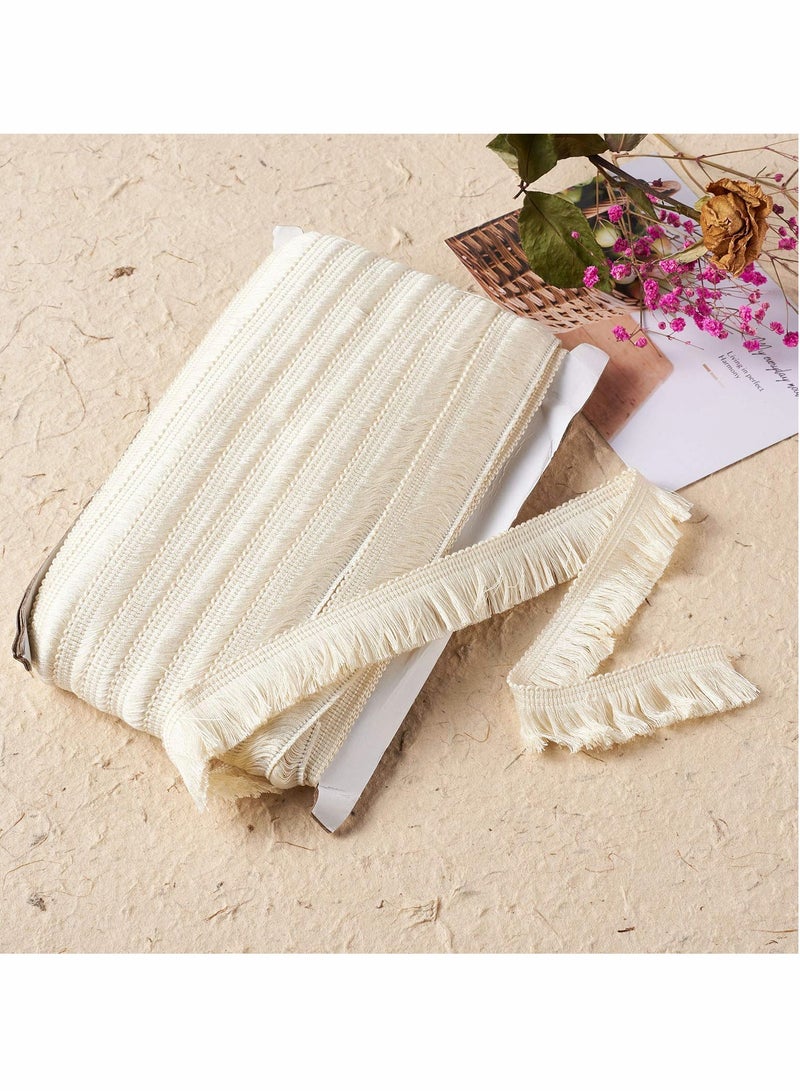 Excefore Polyester Fringe Tassel Lace Trim 1 Inch x 82 Feet Fringe Fibre Trim Linen for Sewing Quilting Clothes Accessories Lampshade Curtain Home Decoration  - Image 2