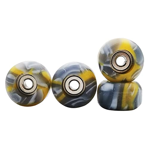 RACOFSB Fingerboard Wheels with Bearing CNC Lathed Swirl Color New Material Yellow mix - Image 1