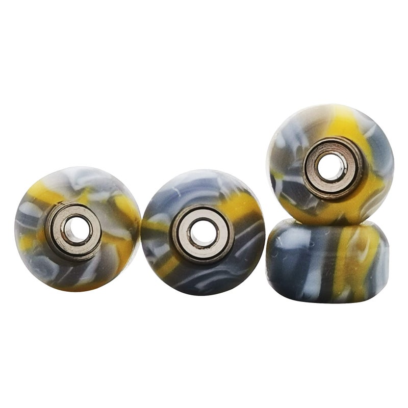 RACOFSB Fingerboard Wheels with Bearing CNC Lathed Swirl Color New Material Yellow mix - Image 2