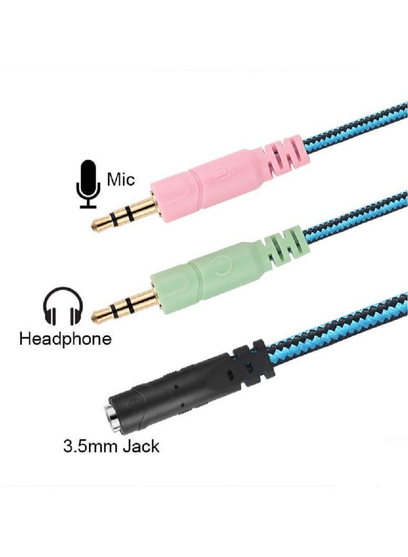 Female To Male Headset And Microphone Y Splitter Cable Multicolour - Image 1