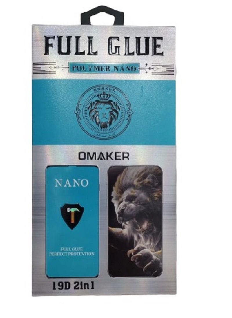 OMAKER Pack Of 2 Premium Quality Nano Ceramic 19D Protector For Apple iPhone 13 Pro With Carbon Fiber Back Protective Full Glue Clear  - Image 4