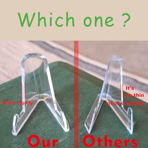 LRANFOW Thickened Version 24 Packs Card Stands Sports Card Holder, Card Display Stand for Display Graded Card Challenge Medals Casino Chips, 2.3 Inch Tall, Clear - Image 2