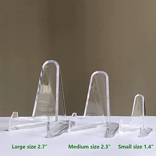 LRANFOW Thickened Version 24 Packs Card Stands Sports Card Holder, Card Display Stand for Display Graded Card Challenge Medals Casino Chips, 2.3 Inch Tall, Clear - Image 4