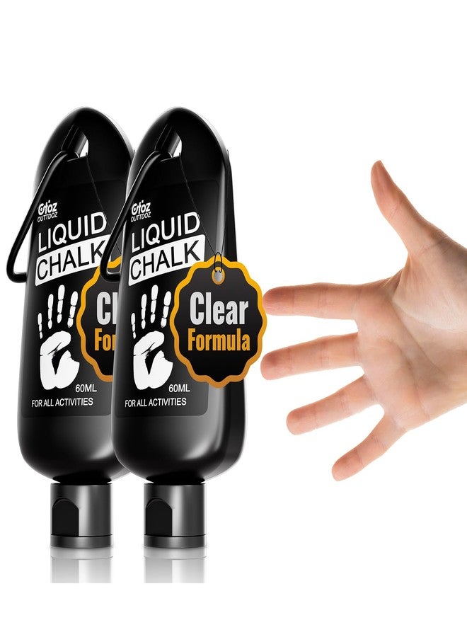 OUTTDOZ Clear Liquid Chalk, Dry Hands Non Sticky Grip Enhancer, Transparent Anti-Slip Solution for Pole Dancing Tennis Golf Pickleball Badminton and All Sports. 60ml - 2Pack - Image 1