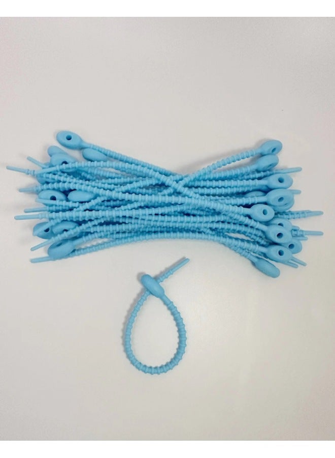 Loquat 220mm Tadpole Self-locking Data Cable Tie Storage Belt DIY Keychain Jewelry Blind Box Fashion Play Pendant Manufacturer-Color:Blue (12cm) - Image 1