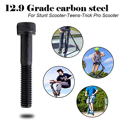 OTFAITP Pro Scooter Axle M8 8mm X 28mm-130mm Multiple Size 12.9 Grade Carbon Steel for Front Rear Wheel Freestyle Scooter Grinds - Image 3