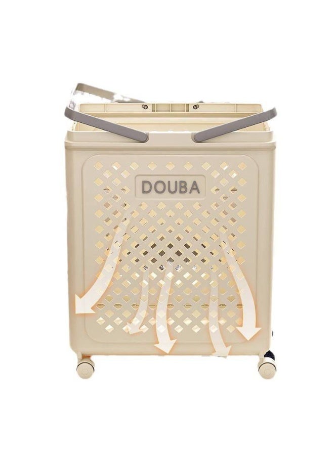 Basket with handle and wheeled cover for laundry or toys - Image 2