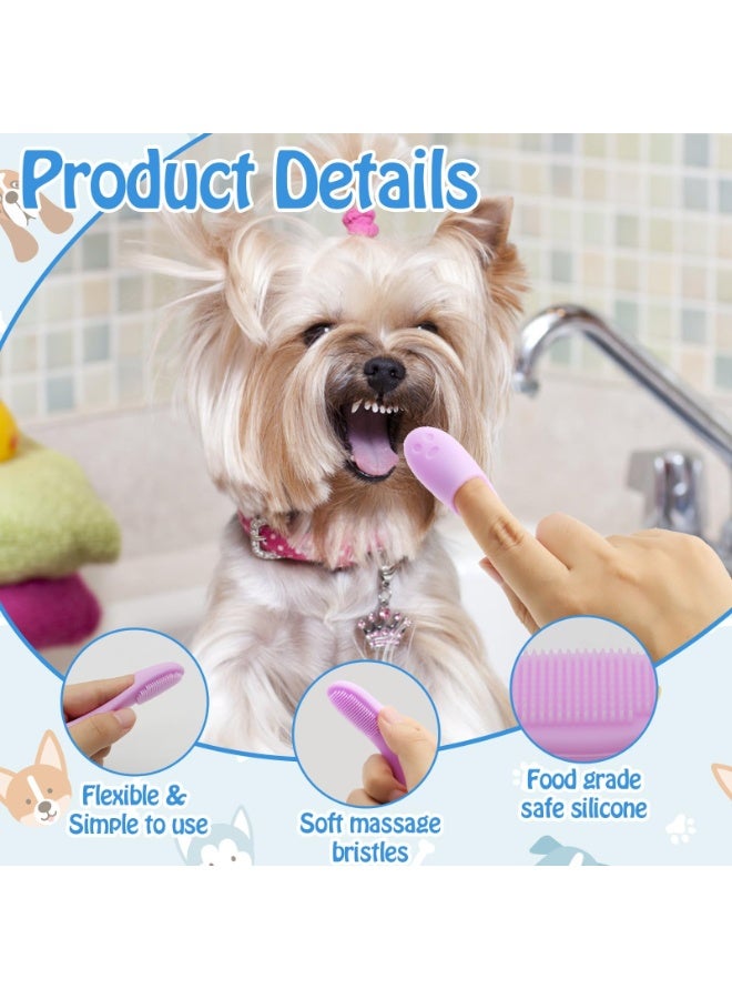 فالمر عبوة من 4 قطع من فرشاة أسنان أصابع الكلاب بمقبض، ألوان متنوعة، فرشاة أسنان أصابع الجراء، فرشاة أسنان أصابع القطط ، مناسبة للعناية بأسنان القطط والكلاب - Image 4