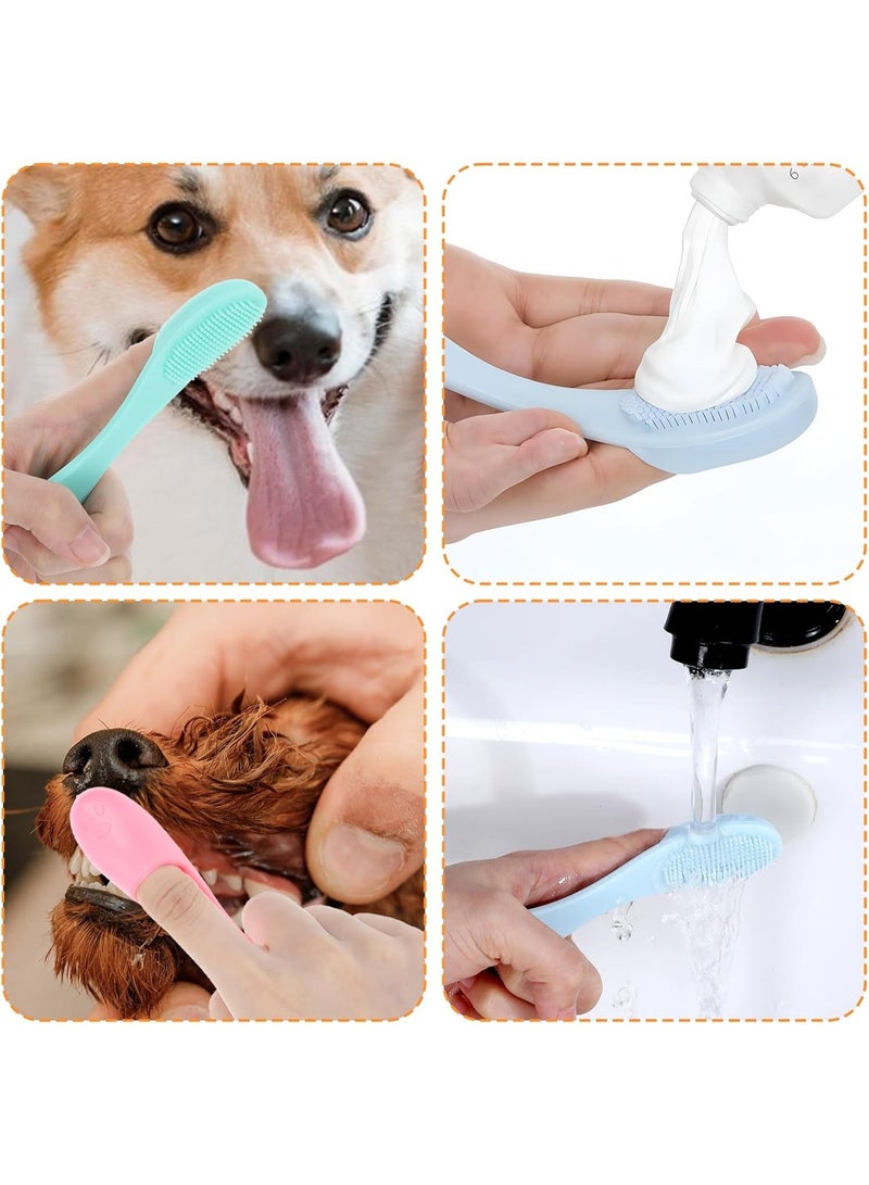 فالمر عبوة من 4 قطع من فرشاة أسنان أصابع الكلاب بمقبض، ألوان متنوعة، فرشاة أسنان أصابع الجراء، فرشاة أسنان أصابع القطط ، مناسبة للعناية بأسنان القطط والكلاب - Image 2