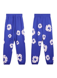 Autumn Winter Couples Hoodie Sweatpants Set 8155 colorful blue