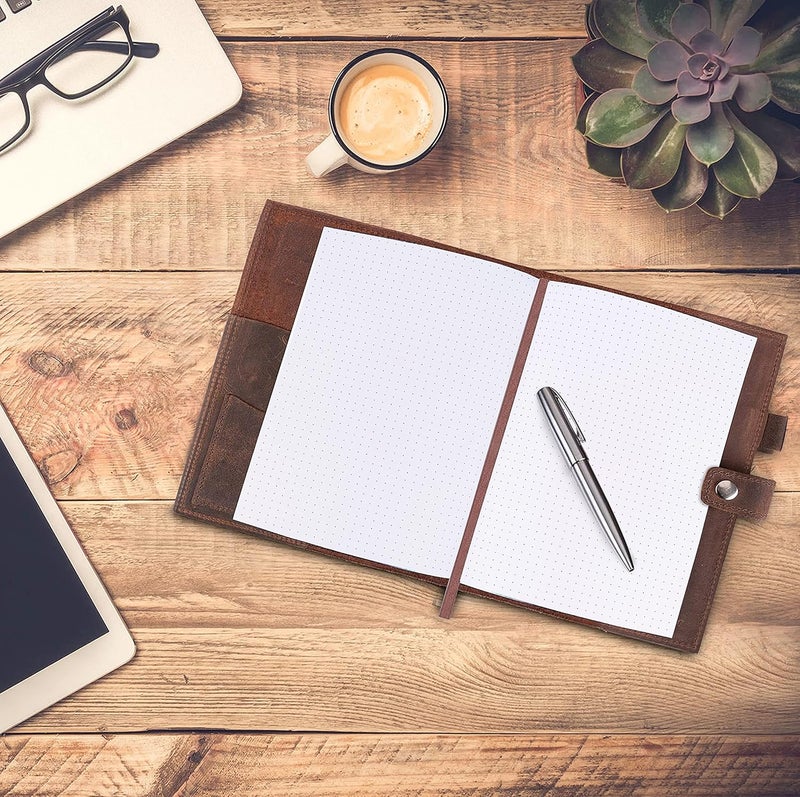 Moonster Dot Grid Journal Notebook Paper for Refillable Leather Journals – A5 Hardcover 70gsm Dotted Notebooks for Work 8.25 x 5.75 Inches with 320 Page Refill Note Book and Helpful Bookmark - Image 5