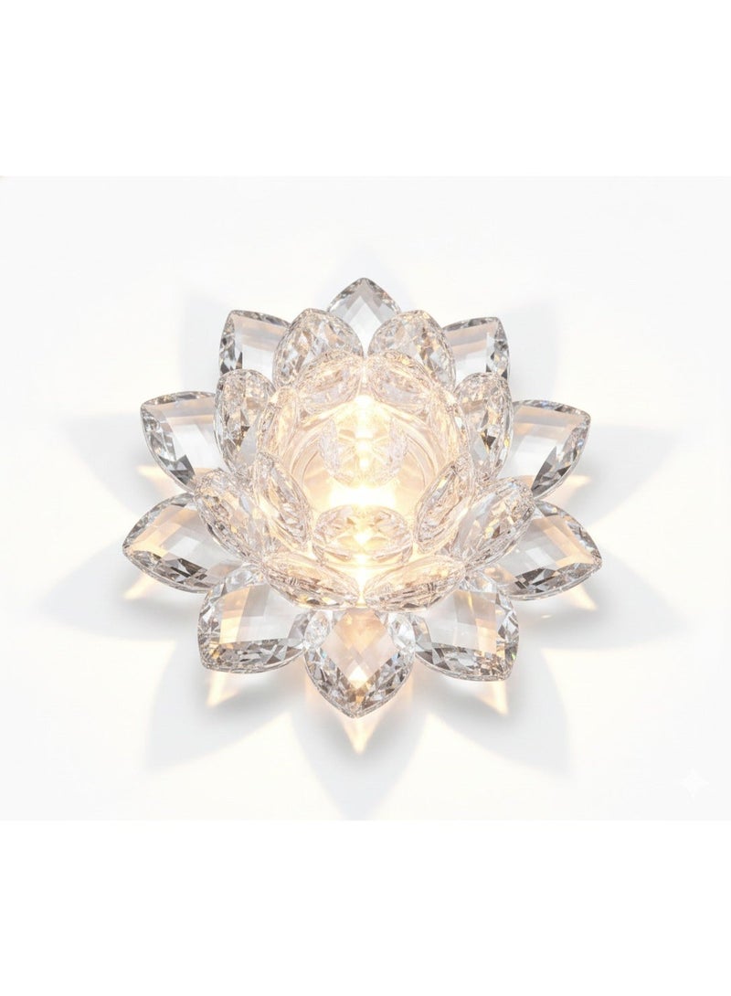Flameless LED Crystal Candle with Elegant Lotus Flower Design - Warm, Romantic, and Safe Lighting for Home Decor and Gifts (3 Pieces) - Image 3