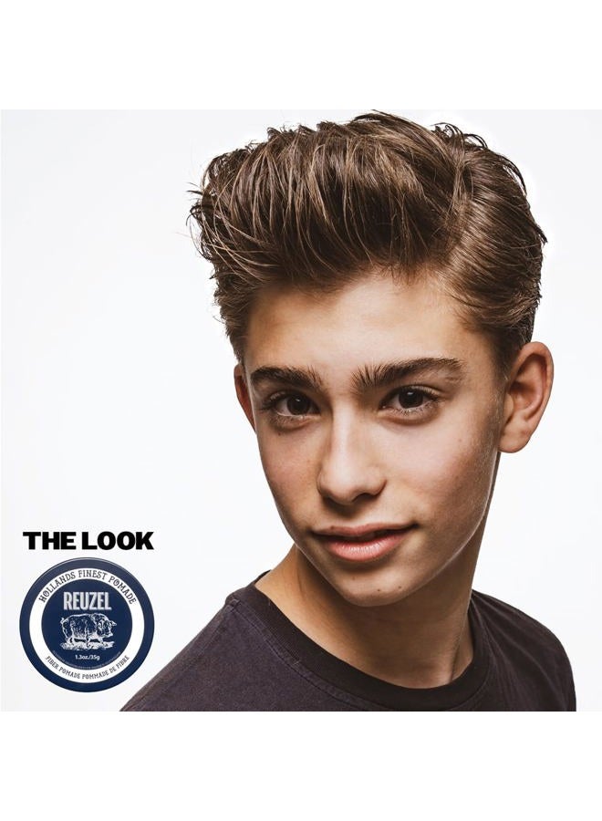 REUZEL Fiber Pomade, Firm and Pliable All Day Hold, Water Soluble Styling, Low Shine and Flake Free, Easy To Wash Out, For All Hair Types - Image 3