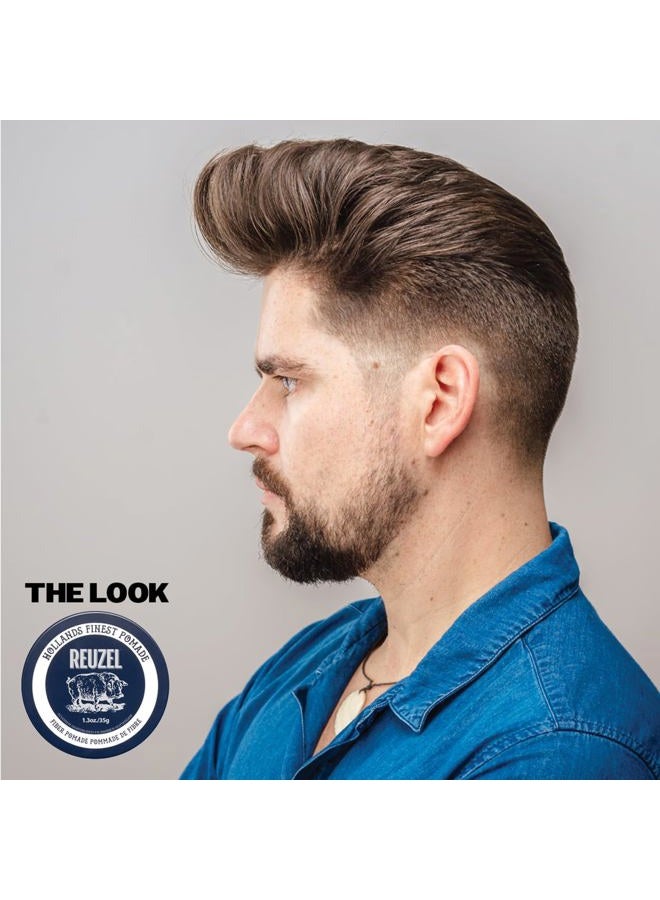 REUZEL Fiber Pomade, Firm and Pliable All Day Hold, Water Soluble Styling, Low Shine and Flake Free, Easy To Wash Out, For All Hair Types - Image 4