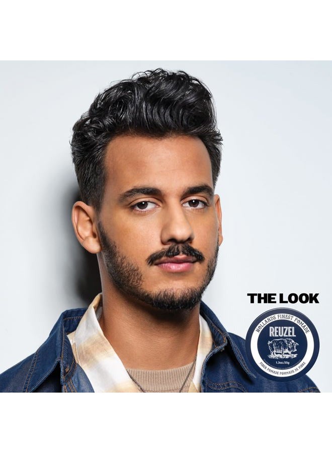 REUZEL Fiber Pomade, Firm and Pliable All Day Hold, Water Soluble Styling, Low Shine and Flake Free, Easy To Wash Out, For All Hair Types - Image 2