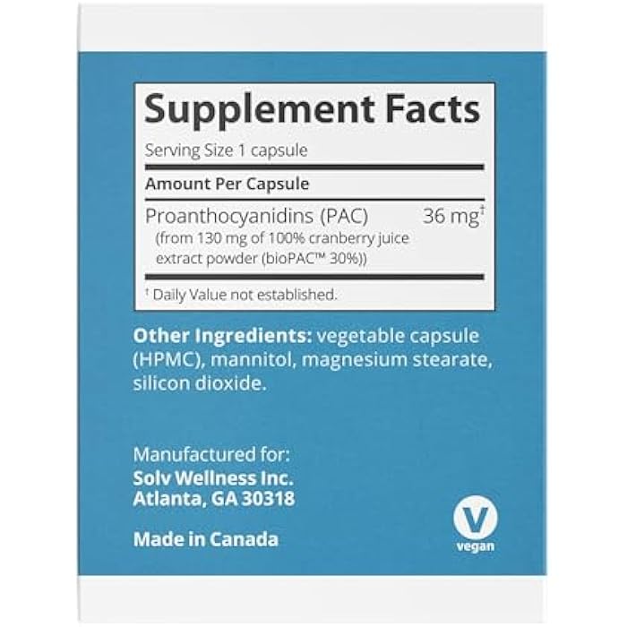 Solv Wellness GennaMD - Maximum UTI Defense - 36 mg Soluble PAC from 100% Cranberry Juice Extract - Highest PAC Concentration in a Small, Easy-to-Swallow Capsule - 30 Capsules - Image 3
