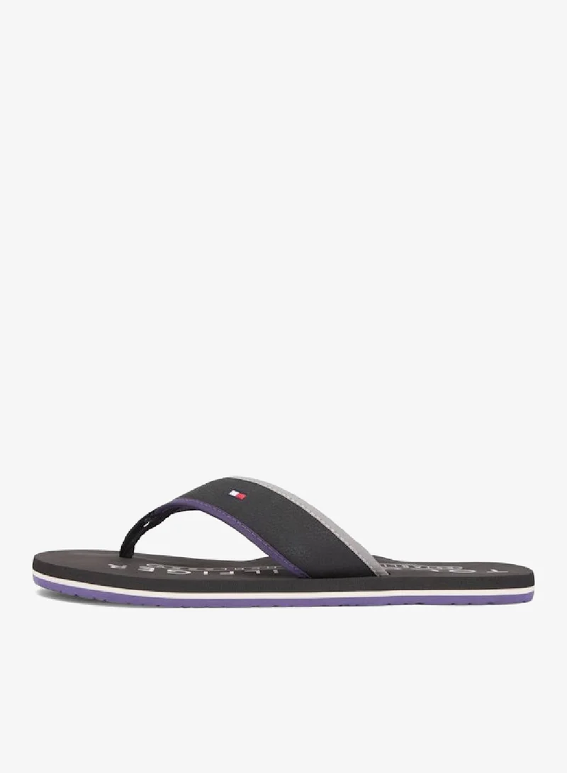 Tommy Hilfiger black Flag Embroidery Flip-Flops for Men | Best Price UAE