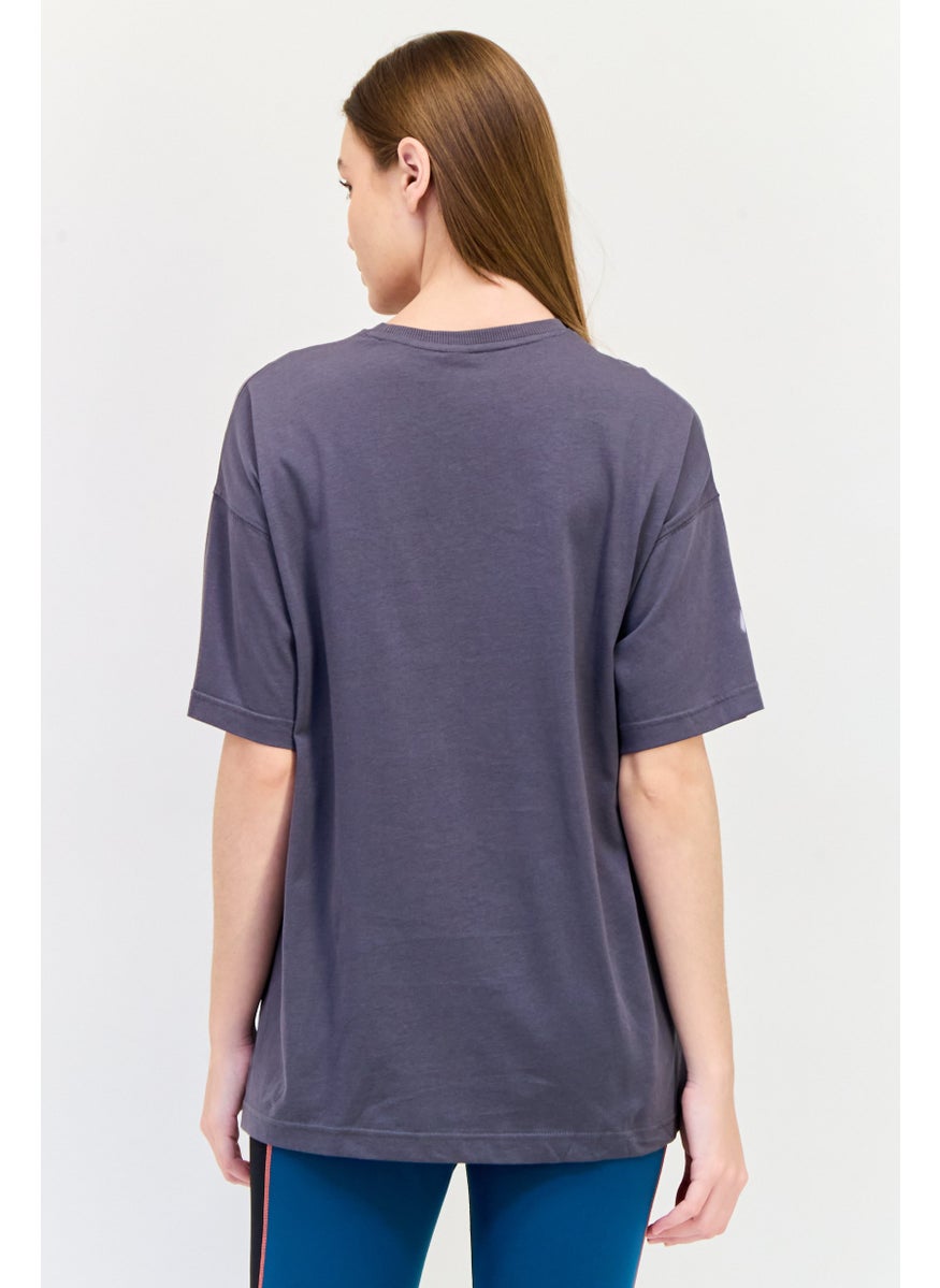 Reebok Women Sportswear Fit Graphic Print Outdoor T-Shirt, Dark Grey  - Image 2