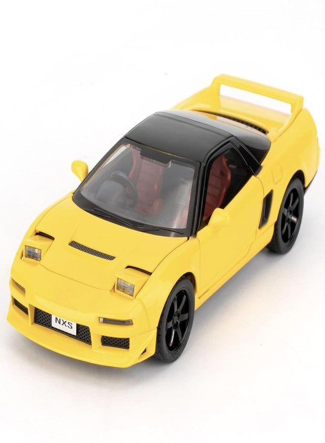 FEXXA Toy Car Compatible for 1:32 HO NDA NSX Evolution Model, Pull Back Diecast Collectible Car with Sounds ＆ Lights for Kids Boys Girls and Adults, Gift (Yellow) - Image 1