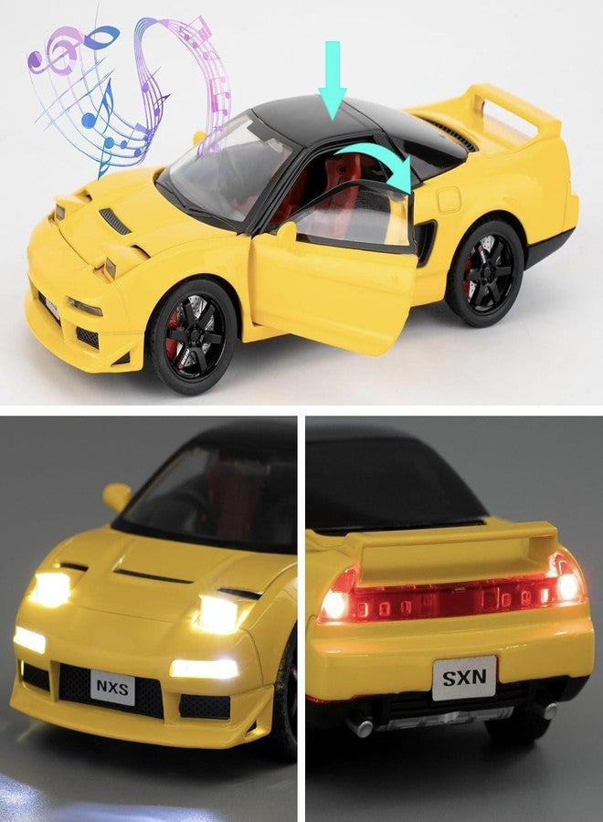 FEXXA Toy Car Compatible for 1:32 HO NDA NSX Evolution Model, Pull Back Diecast Collectible Car with Sounds ＆ Lights for Kids Boys Girls and Adults, Gift (Yellow) - Image 2