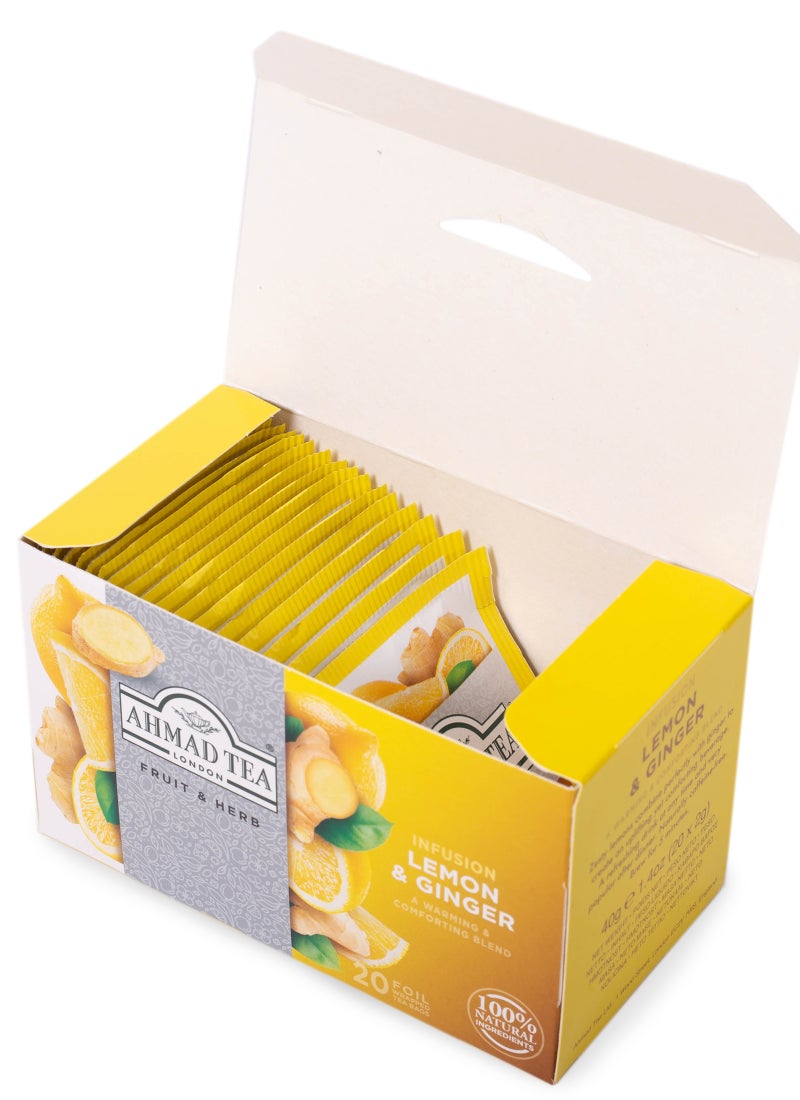Ahmad Tea Lemon And Ginger Tea [40g] 20x2g - Image 4