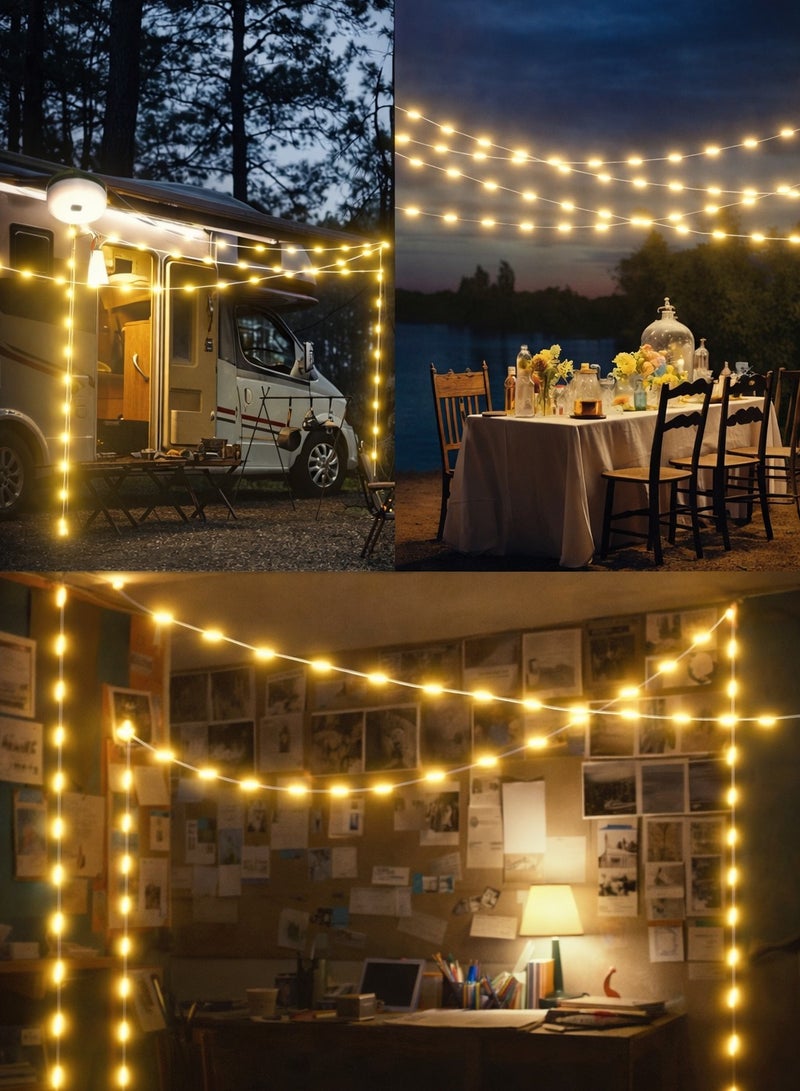 ARNOTEC إضاءة خيطية للتخييم في الهواء الطلق مع جهاز تحكم عن بعد، فانوس قابل لإعادة الشحن عبر USB وشريط LED بطول 10 أمتار | 6 أوضاع إضاءة | ضوء معلق محمول للخيمة، RV، الحديقة وزينة المهرجانات - Image 5