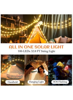 ARNOTEC Outdoor Camping Multi-function Light String, Outdoor Waterproof Lantern Light with Remote Control Timer, USB Charging, 100 LEDs 10m Light String and 6 Lighting Modes for Camping Tent RV Patio Room Festival Decoration  - Image 2