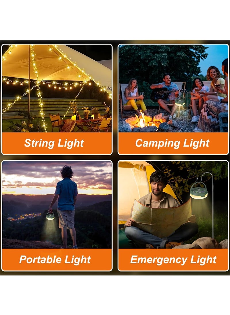 ARNOTEC - Outdoor Camping Multi-function Light String, Outdoor Waterproof Lantern Light with Remote Control Timer, USB Charging, 100 LEDs 10m Light String and 6 Lighting Modes for Camping Tent RV Patio Room Festival Decoration - Image 1