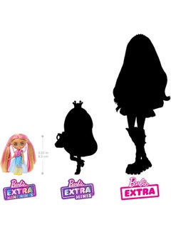 Mattel BARBIE Barbie Extra Mini Minis Doll with Pink and Blond Hair, Accessories and Doll Stand, 3.25-inch Collectible  - Image 2