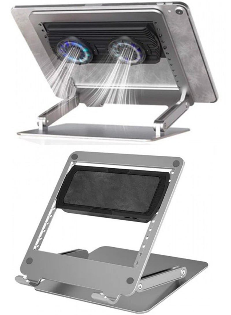 ميمو MEMO DP01 قاعدة قابلة للطي والتعديل للّابتوب/التابلت مع لوحة تبريد شبه موصلة – حامل ومبرد شامل للهاتف، الآيباد، واللابتوب - Image 1