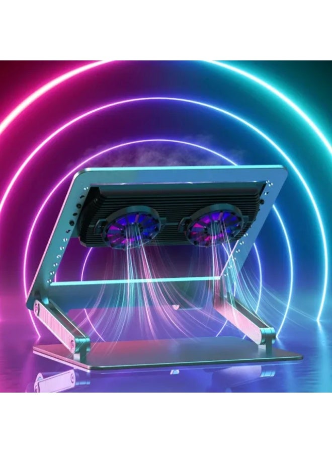 ميمو MEMO DP01 قاعدة قابلة للطي والتعديل للّابتوب/التابلت مع لوحة تبريد شبه موصلة – حامل ومبرد شامل للهاتف، الآيباد، واللابتوب - Image 2