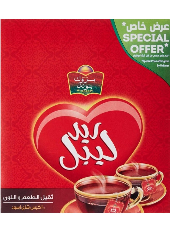 Red Label شاي بروك بوند ريد ليبل الأسود، عبوتان × ١٠٠ كيس شاي - Image 1