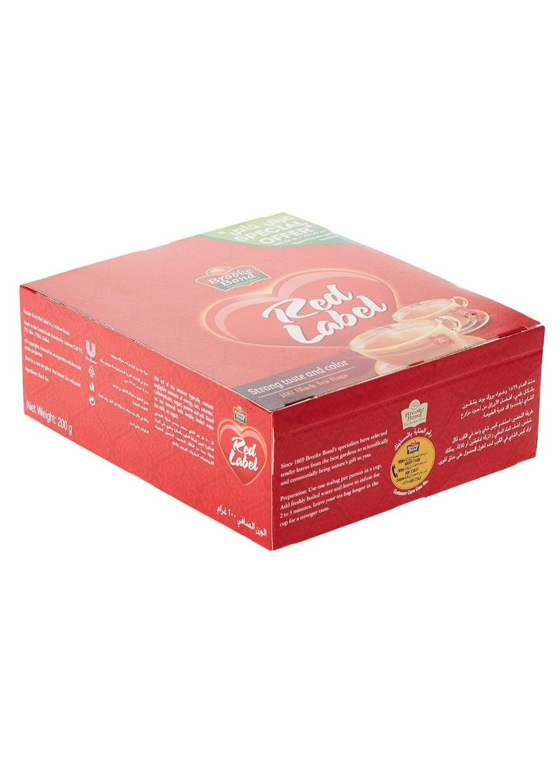 Red Label شاي بروك بوند ريد ليبل الأسود، عبوتان × ١٠٠ كيس شاي - Image 2