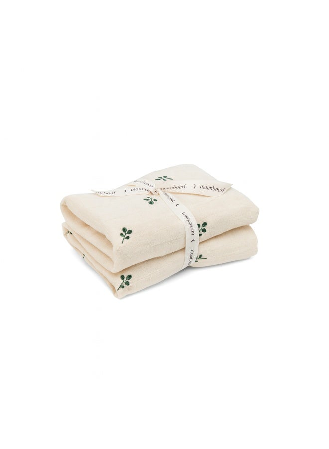 مونبون قماش موسلين عضوي من مونبون، عبوة من قطعتين، 65 × 65 سم - Image 1
