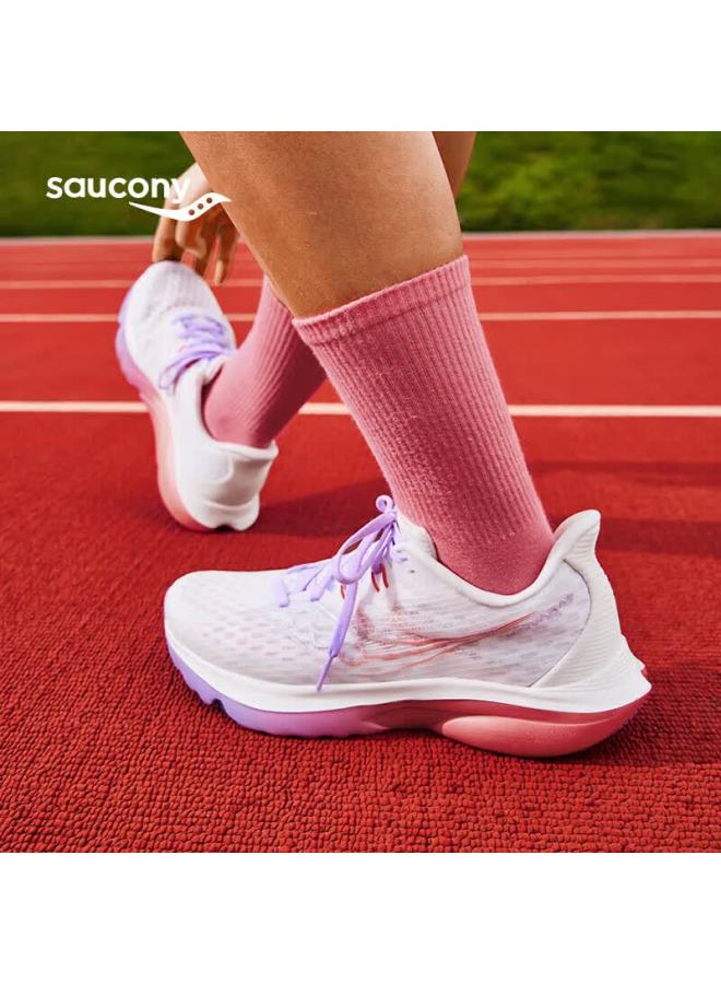 Saucony Kinvara 16 Women's Lightweight Cushioned Breathable Running Shoes White Pink Size 36 - Image 3