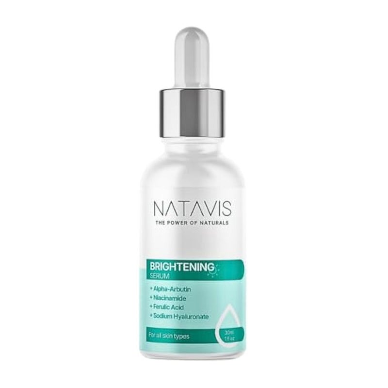 Natavis Brightening Serum – 30 ml – with Alpha Arbutin – Glycerin & Niacinamide - Ferulic Acid - Reduces Dark Spots - Brightens Skin - Hydrates Deeply - Protects and Repairs - Smooths Fine Lines - Image 1