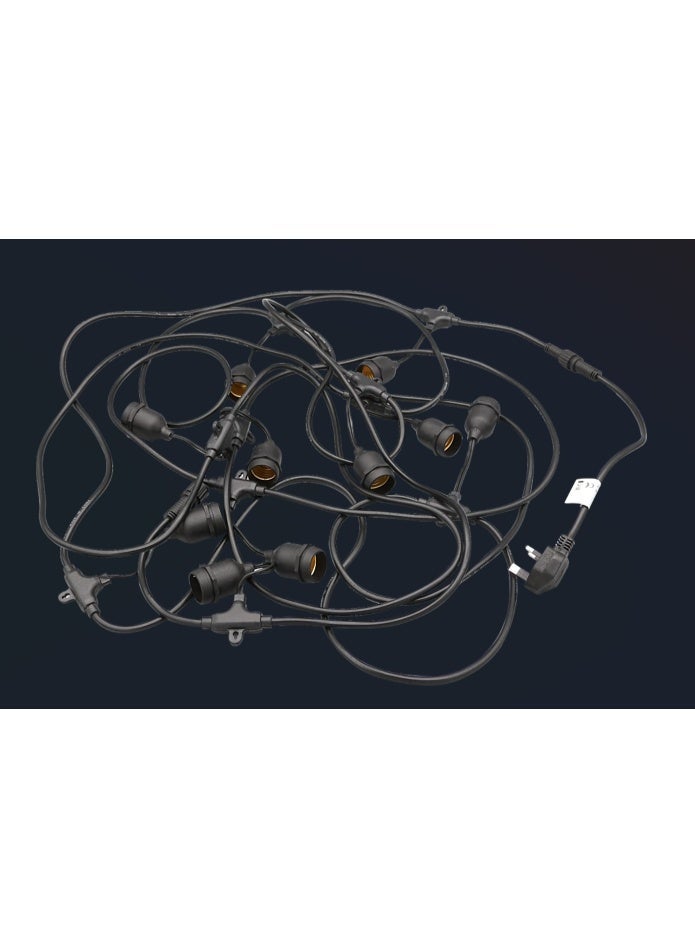 Humars Electric knotted string, 10 meters long, black, with one light bulb per meter, totaling 10 bulbs. - Image 4