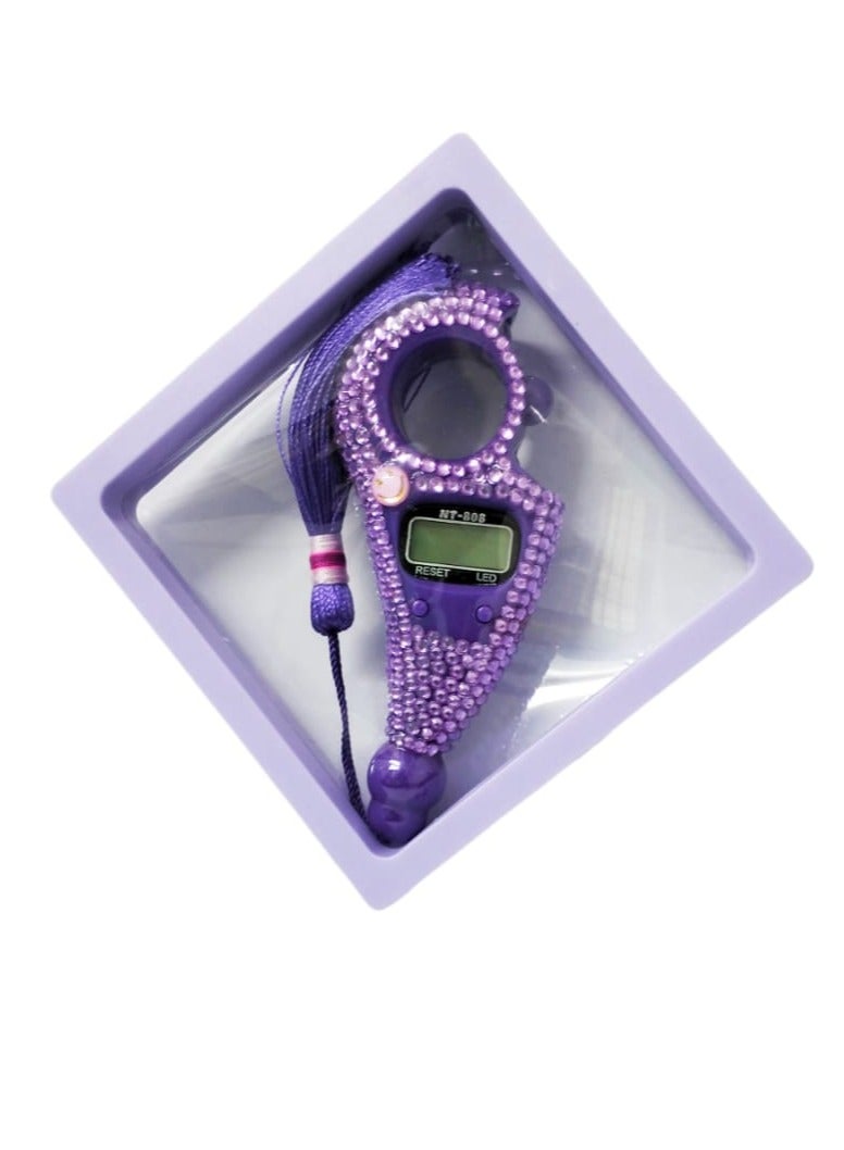 Diamond sparkling  Digital Tasbih Talley Counter Purple  - Image 1