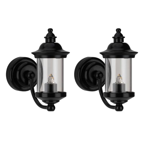 Waldosia 112 Scale Miniature Outdoor Lamp Set LED Lights with Plastic Shade for Dollhouse Diorama Roombox and Book Nook Flickering Light - Image 1
