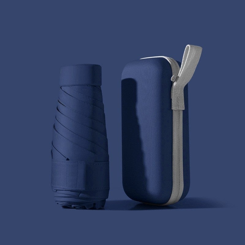 1pc Sunscreen Sunshade Portable Pocket UV Protection Sun Umbrella, Sunny And Rainy Dual-use Folding Umbrella(Navy Blue)