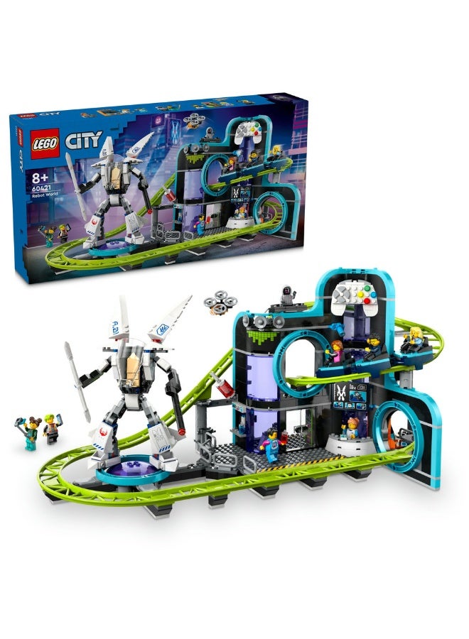 LEGO City Robot World Roller-Coaster Park Creative Toy 60421 (Age 8+, 986 Pieces) - Image 1
