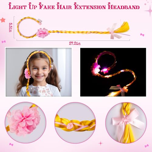 Meland Princess Dresses for Girls - Light Up Princess Dress Up for 3-10 Year Old, Costume for Girls Halloween Birthday(Red,3-4 Years) - Image 2