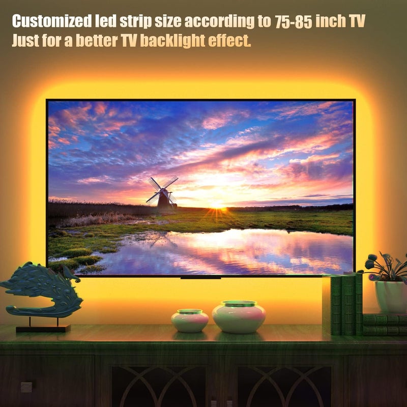maylit Tv Led Backlight, 16.4ft Led Strip Lights for 75-85in Tv, Tv Lights kit with Remote, RGB Bias Lighting for Room Decor - Image 4