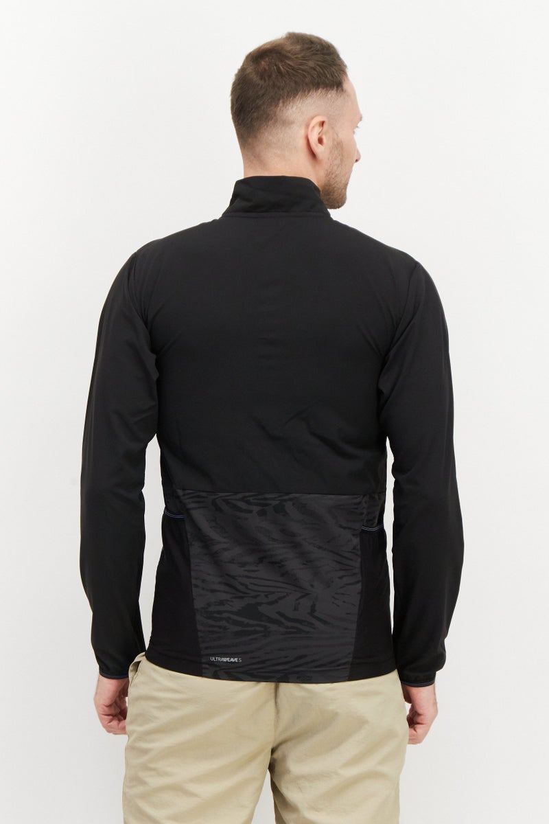 PUMA جاكيت رياضي للرجال بأكمام طويلة مناسب للجري، أسود - Image 2