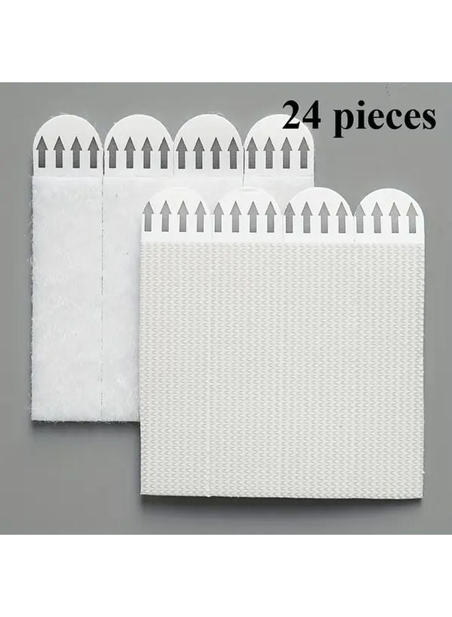 24 Pcs No Punch Double Sided Detachable Hooks Heavy Duty Adhesive Damage Free Removal - Image 1