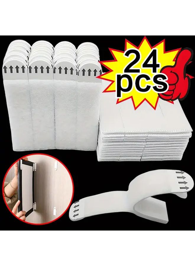 24 Pcs No Punch Double Sided Detachable Hooks Heavy Duty Adhesive Damage Free Removal - Image 2
