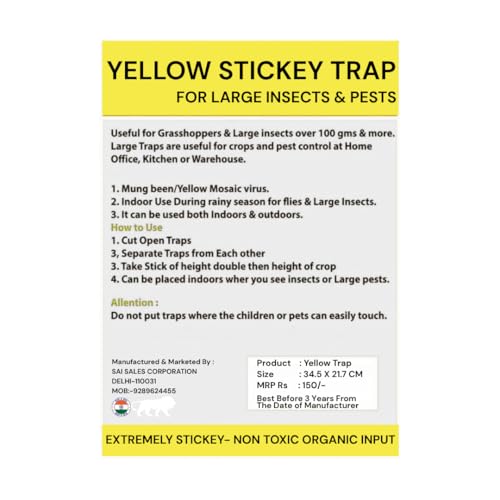 AYUNIX PESTEZY Yellow Sticky Trap for Whiteflies & Aphids | Insect Catcher Pads for Home, Kitchen, Office & Agriculture | Pesticide Free, Non-Toxic, Easy to Use Trap Sheets (33 X 11 cm) (Pack of 3) - Image 5